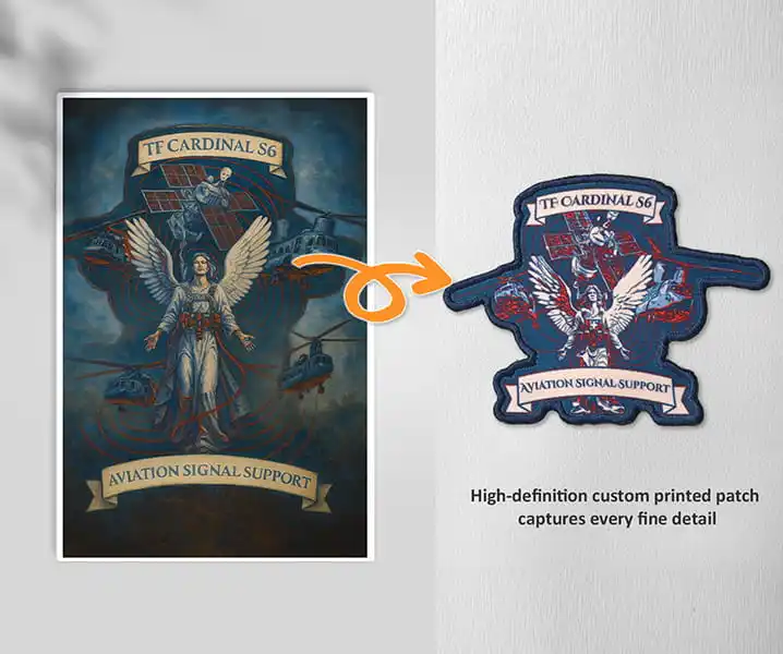 High-resolution printed patch showcasing lifelike graphics
