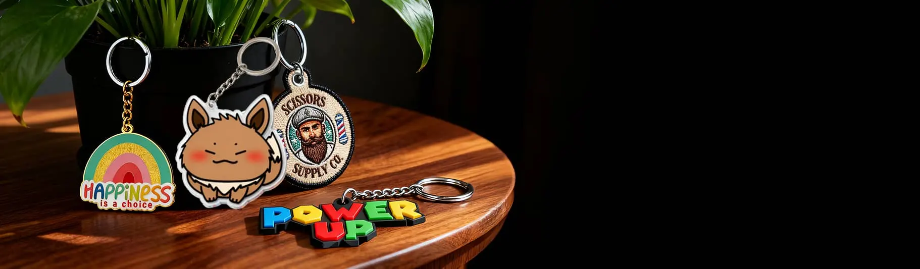 Personalised keyrings like custom rubber keychains, custom enamel keyrings, embroidered keychain