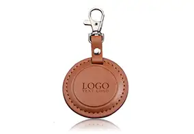 Custom Round Leather Keychain