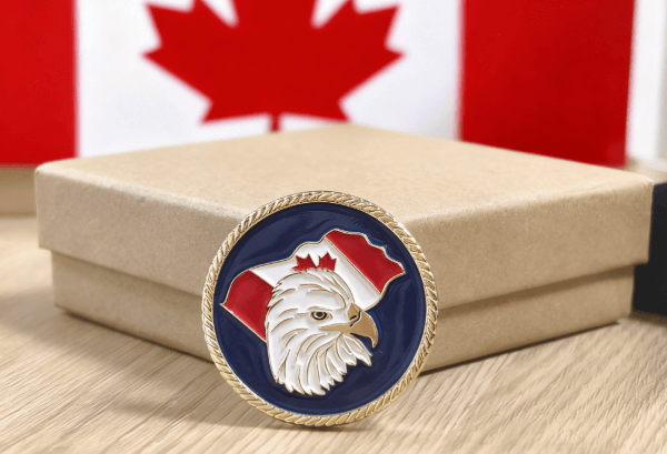 Eagle and Flag Canadian Challenge Coin