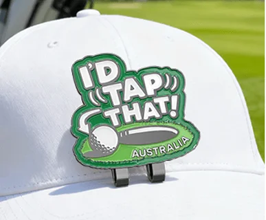 Golfer with hat clips