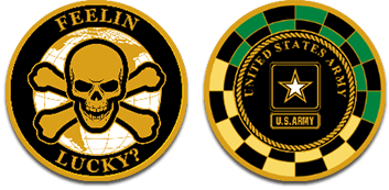 Army Skull custom army coins design template
