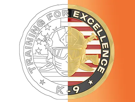 3-D rendering for real-to-life products effect of fbi challenge coins