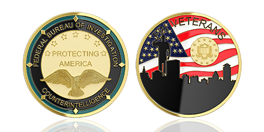 USA FBI Veterans Custom Challenge Coin