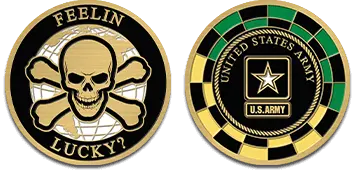 Army Skull custom army coins design template