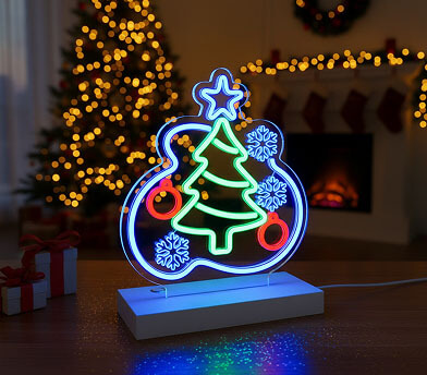 Mini Christmas Tree Neon Signs with Stand
