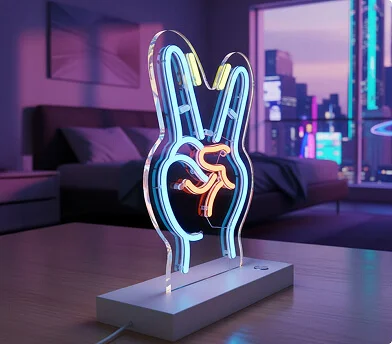 Mini Peace Neon Signs with Stand