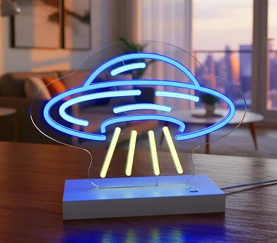 Mini UFO Neon Signs with Stand