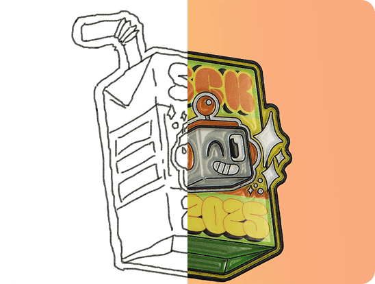 draft vs actual lapel pins