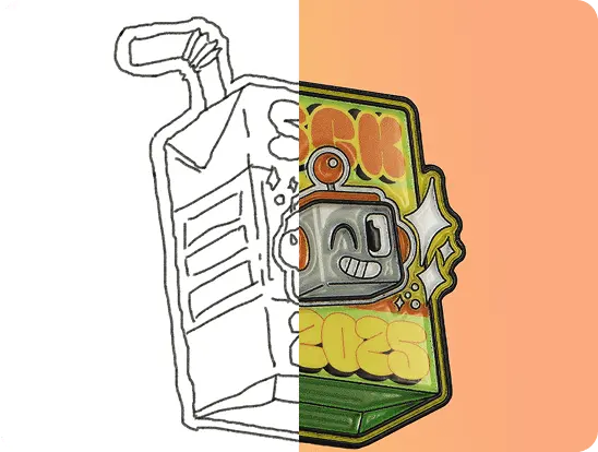 draft vs actual lapel pins