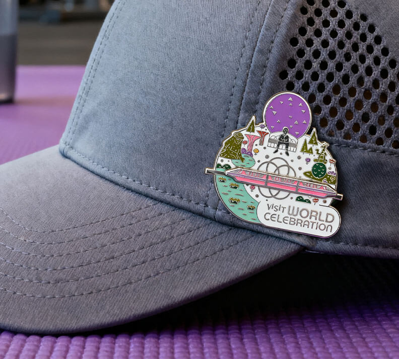 Visit World Celebration Personalized Enamel Pin