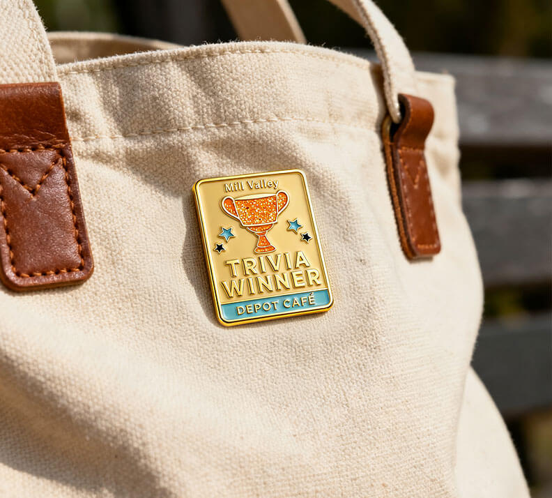 Mill Valley Trivia Winner Custom Enamel Pin