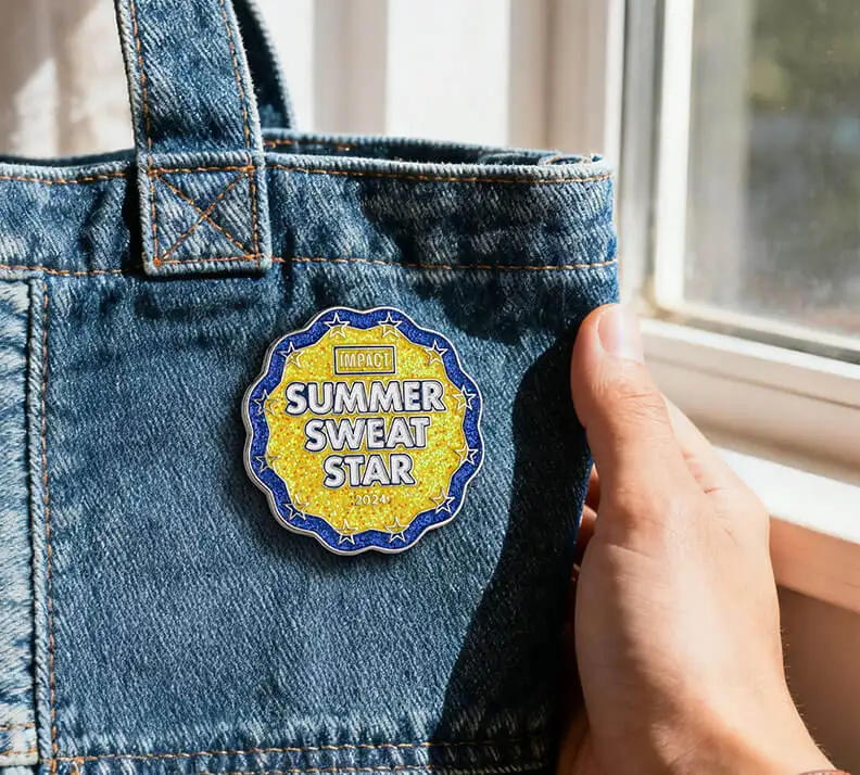 Impact Summer Sweat Star 2024 Personalized Enamel Pin Impact Summer Sweat Star 2024 Personalized Enamel Pin