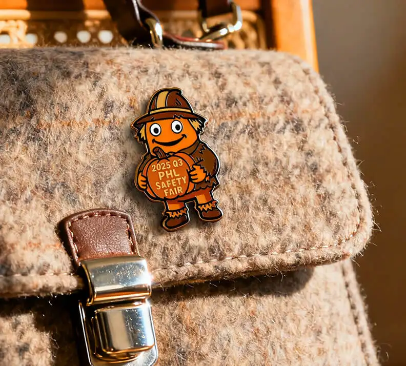 Custom 2025 Q3 Philadelphia Safety Fair Scarecrow Enamel Pin