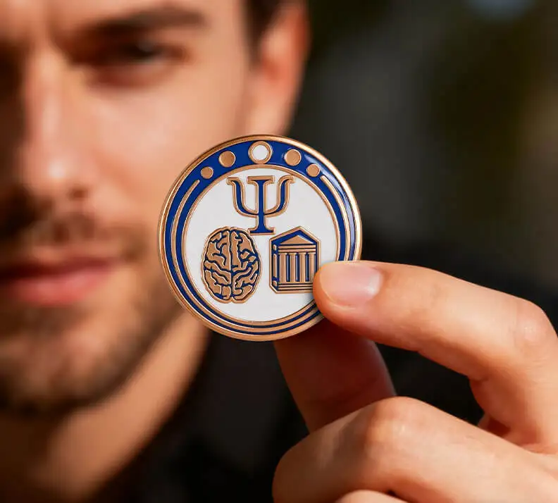 Psychology Symbol Brain Enamel Pin Psychology Symbol Brain Enamel Pin