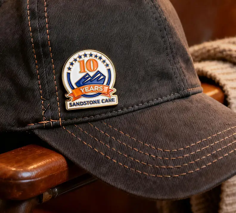 Sandstone Care 10 Years Custom Enamel Pin