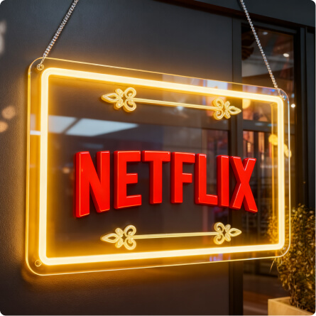 Netflix neon logo sign
