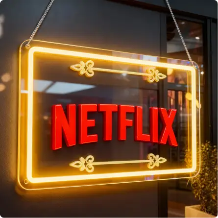 Netflix neon logo sign