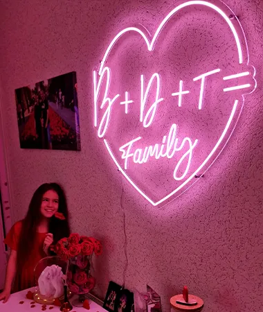 neon sign for family