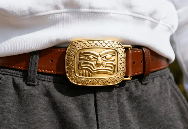 Canadian Indigenous Style Gold Belt Buckle Canadian Indigenous Style Gold Belt Buckle