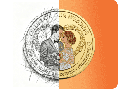 3-D rendering for real-to-life products effect of spinning challenge coin 3-D rendering for real-to-life products effect of spinning challenge coin