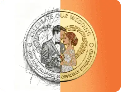 3-D rendering for real-to-life products effect of spinning challenge coin 3-D rendering for real-to-life products effect of spinning challenge coin