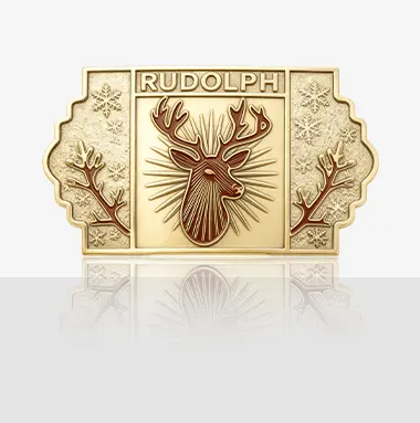 Custom Rudolph Christmas Belt Buckle