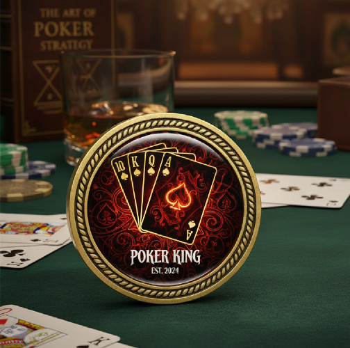 Custom UV Metal Poker Chip Challenge Coin