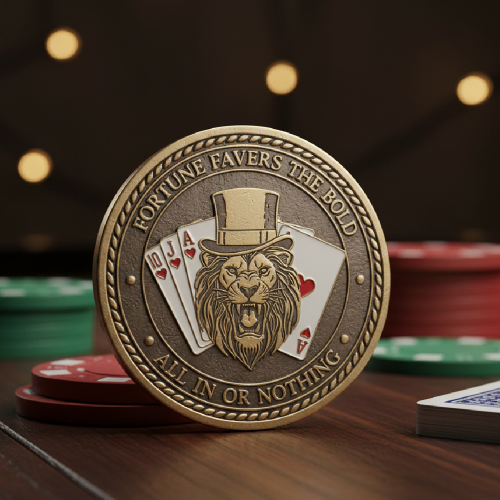 Gold Metal Poker Chip Challenge Coin
