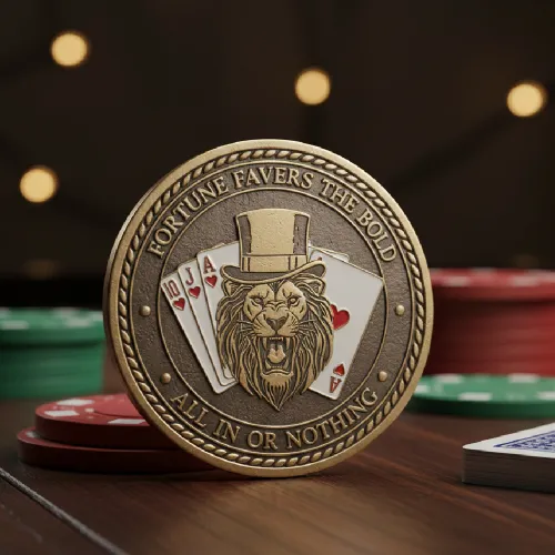 Gold Metal Poker Chip Challenge Coin
