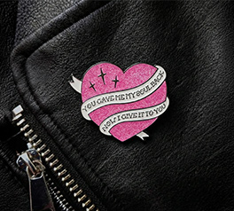 Pink heart pins