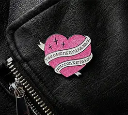 Pink heart pins