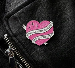 Pink heart pins