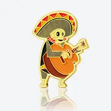 Guitarist Skull Enamel Pins Guitarist Skull Enamel Pins
