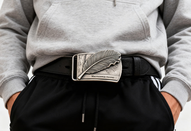 Personalised Macrozamia Moorei Belt Buckles