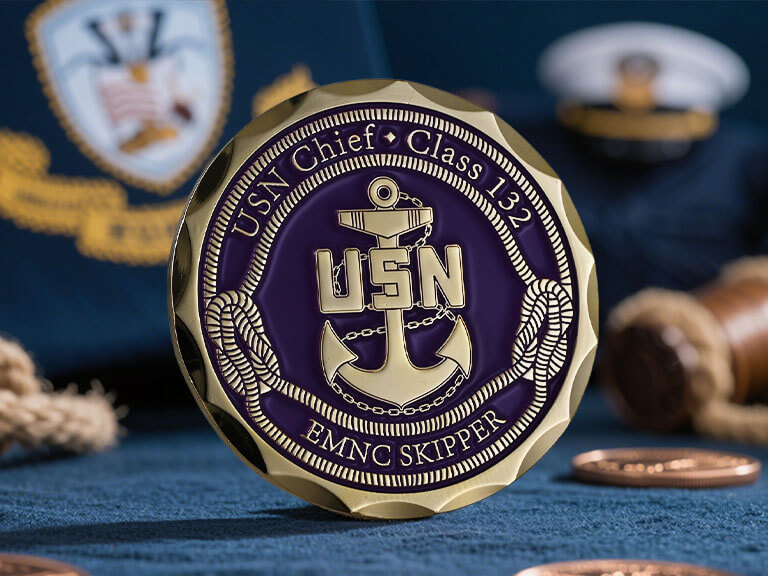 Custom US Military Challenge Coins for Navy