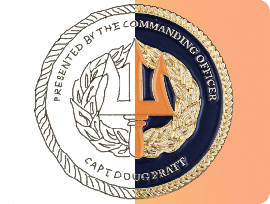 3-D rendering for real-to-life products effect of honor coins