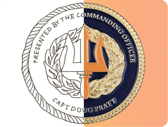 3-D rendering for real-to-life products effect of honor coins