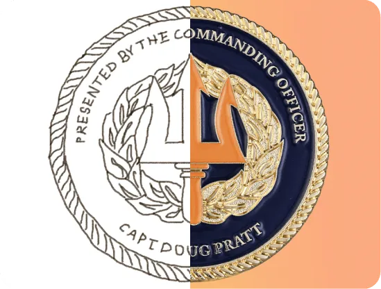 3-D rendering for real-to-life products effect of honor coins