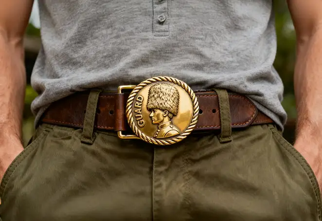 British Guard Belt Buckle with Military-Inspired Design