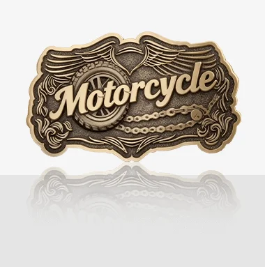 Vintage Motorcycle Winged Belt Buckle