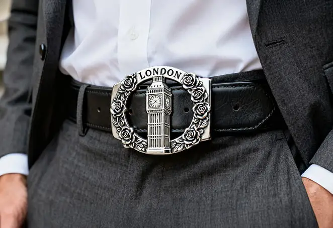 London Landmark Belt Buckle with Big Ben Design