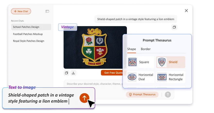 Free Text to Image Art AI Patch Generator