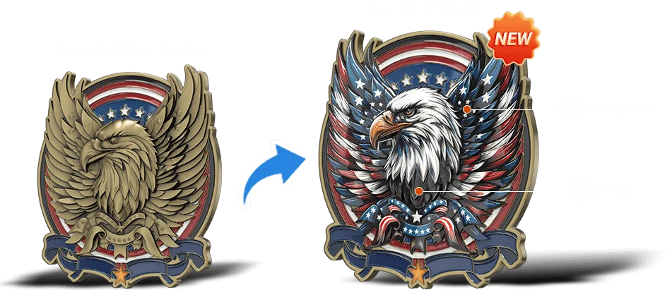 UV Printed 3D Pins Example