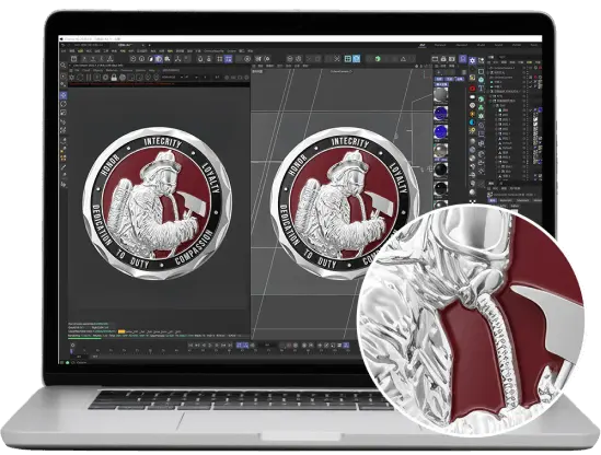 how to make fire department challenge coin