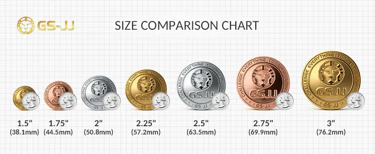 Challenge Coin Sizes Overview