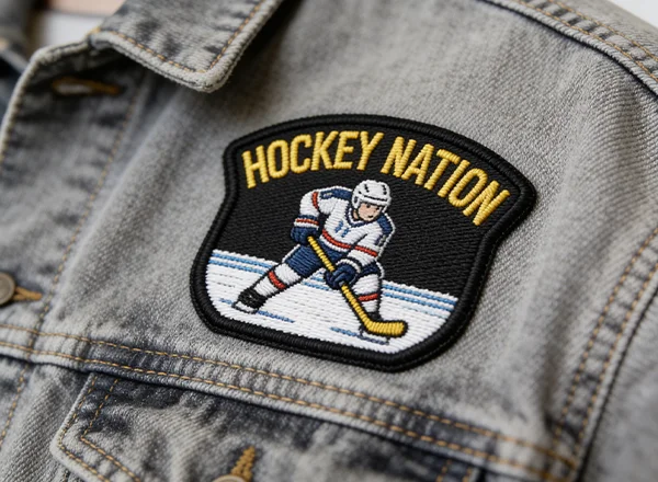 Cool Hockey Custom Patches on Denim Jacket Cool Hockey Custom Patches on Denim Jacket