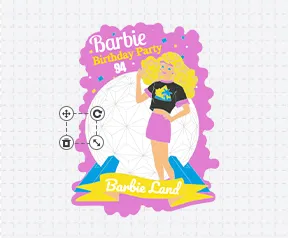 party keyring design template