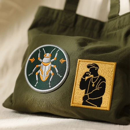 Embroidered patches for bags