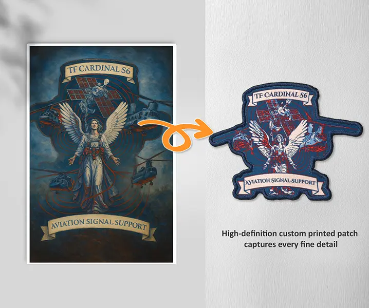 High-resolution printed patch showcasing lifelike graphics